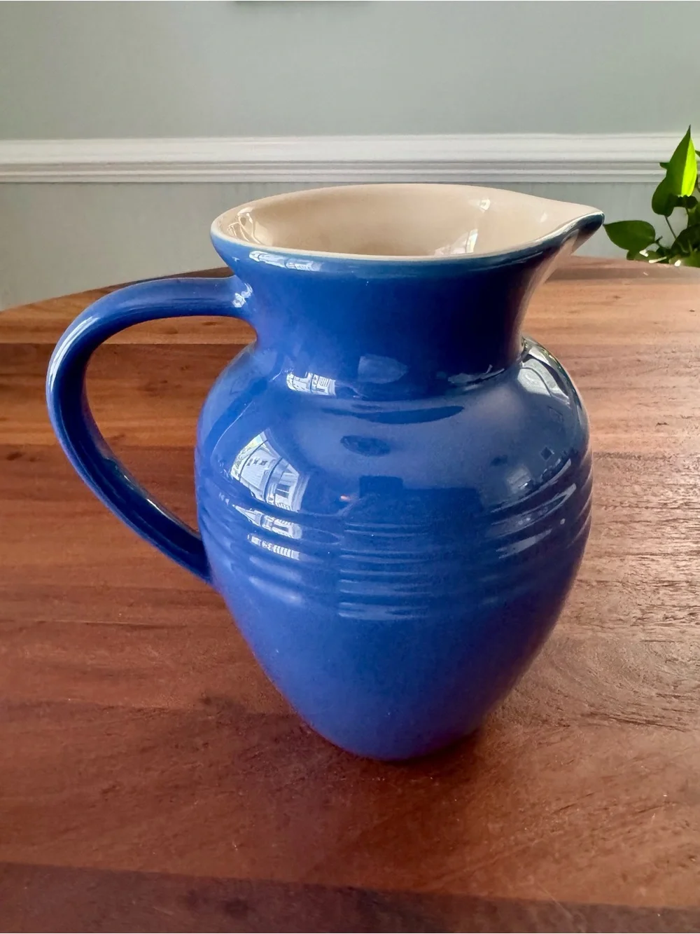 Le Crueset Cobalt Blue Ceramic Stoneware Pitcher 2 Qt MINT